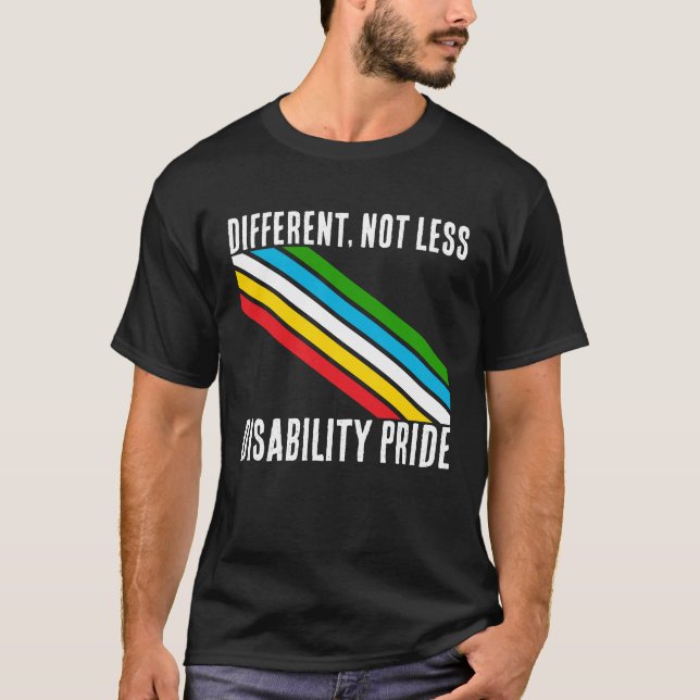 T-shirt Fierté du handicap : différent, pas moins (Devant)