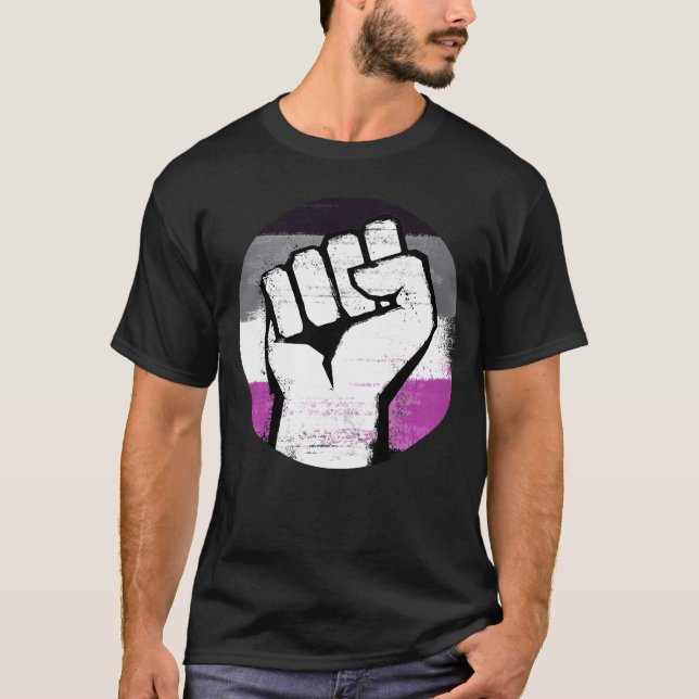 T-Shirt Fierté du poing asexué (Devant)