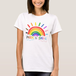 T-shirt Fierté et brillance LGBTQ+ Rainbow Sunrise Happy