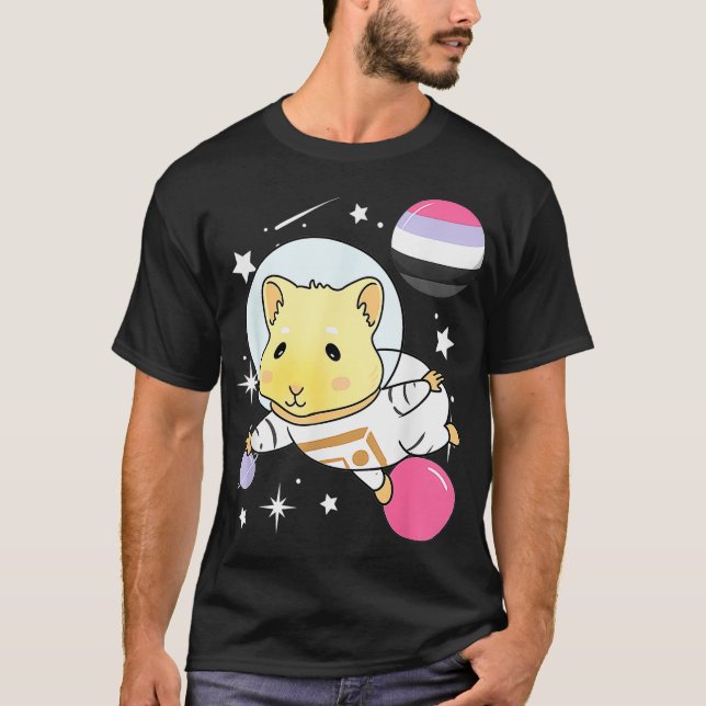 T-shirt Fierté expressexuelle de l'espace de cochon de Gui (Devant)