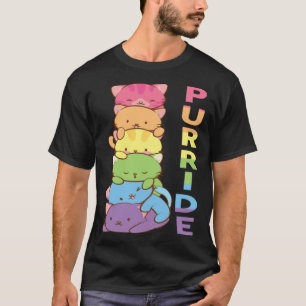 T-shirt Fierté Féline Arc-en-Ciel Couleur Chat Gay Fierté