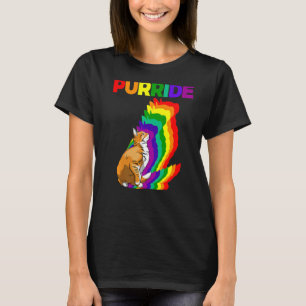 T-shirt Fierté féline Purride Chat Arc-en-ciel Couleur Cha