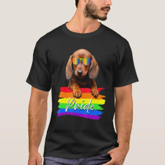 T-shirt Fierté féminine Dachshund Chien Lgbt Gay Les Suppo
