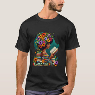 T-shirt Fierté Florale Histoire Culture Femme Noire Noir S