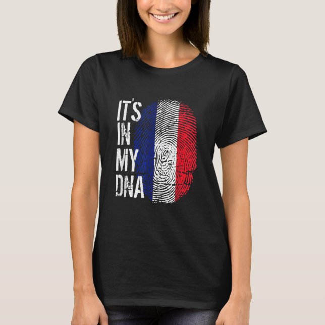 T-shirt Fierté française Empreinte digitale C'est dans mon (Devant)