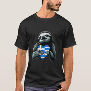 T-shirt Fierté grecque cœur paresseux racines grecques dra