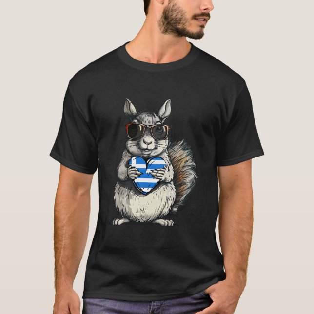 T-shirt Fierté grecque hellénique Cœur de l'écureuil Racin (Devant)