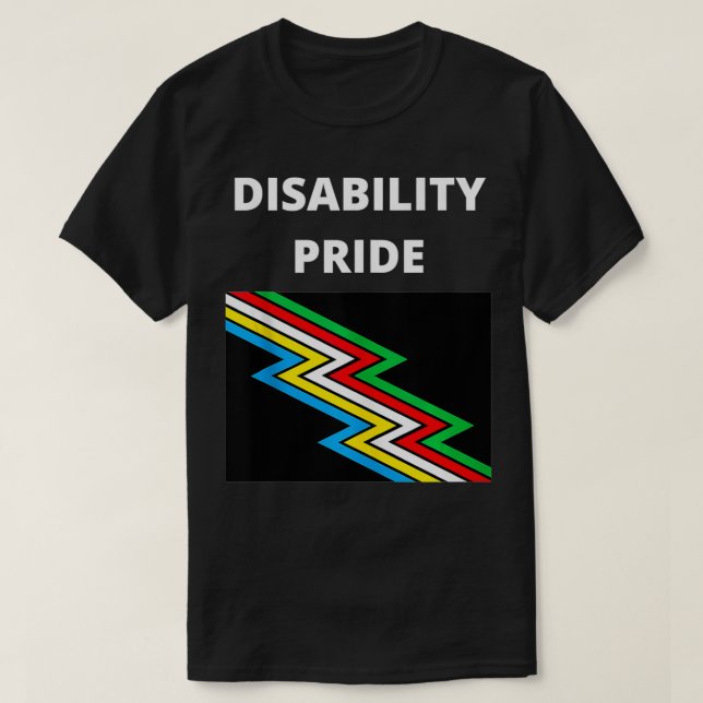 T-shirt Fierté Handicap Avec Drapeau (Design devant)