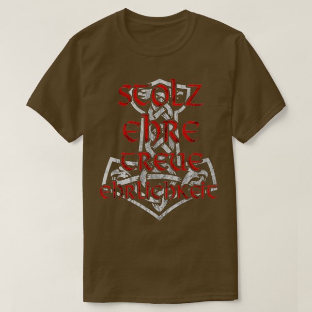 T-shirt Fierté honneur honnêteté Mjolnir (Design devant)