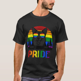 T-shirt Fierté Husky Chien Vintage LGBT Fierté Drapeau Arc
