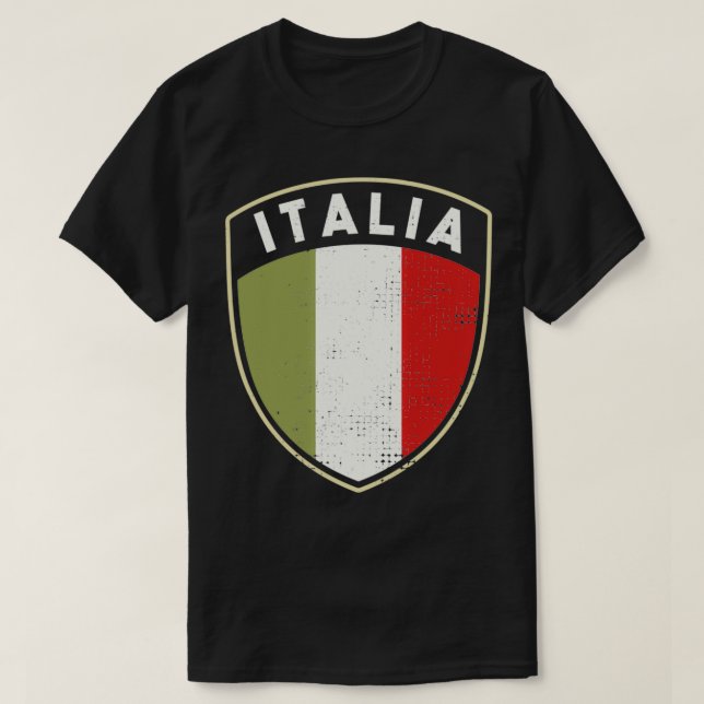 T-shirt Fierté italienne Bouclier drapeau italien (Design devant)