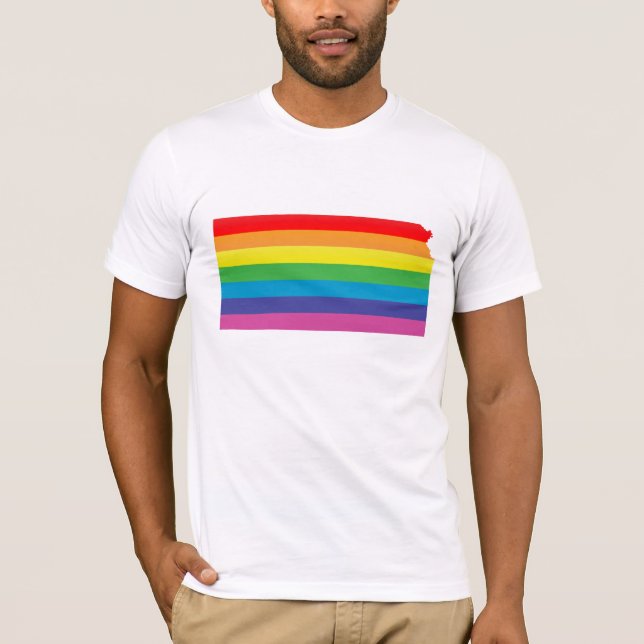 T-shirt fierté kansas. rayé. (Devant)