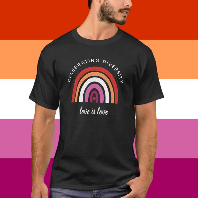 T-shirt Fierté lesbienne célébrant la diversité L'amour es (Créateur téléchargé)