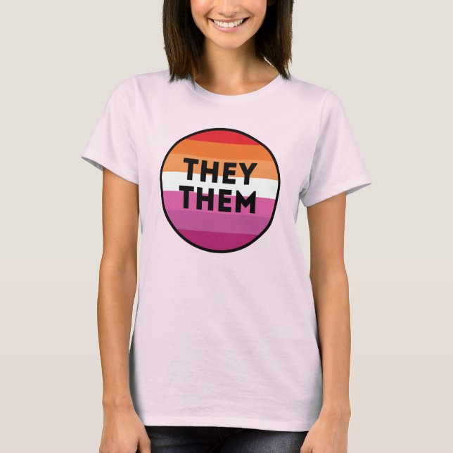 T-Shirt Fierté Lesbienne Pronoms (Devant)