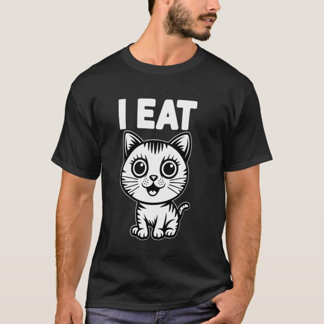 T-shirt Fierté lesbienne subtile de chat Je mange lesbienn (Devant)