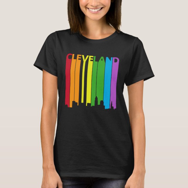 T-shirt Fierté LGBT de Cleveland Skyline (Devant)