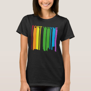 T-shirt Fierté LGBT de la ligne d'horizon de Fort Wayne