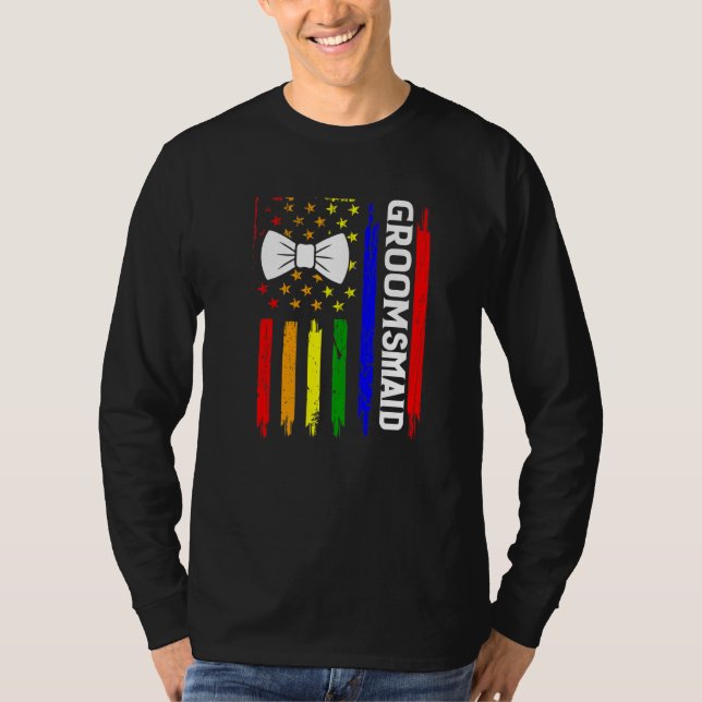 T-shirt Fierté LGBT Gay Enterrement de vie de garçon Fianç (Devant)