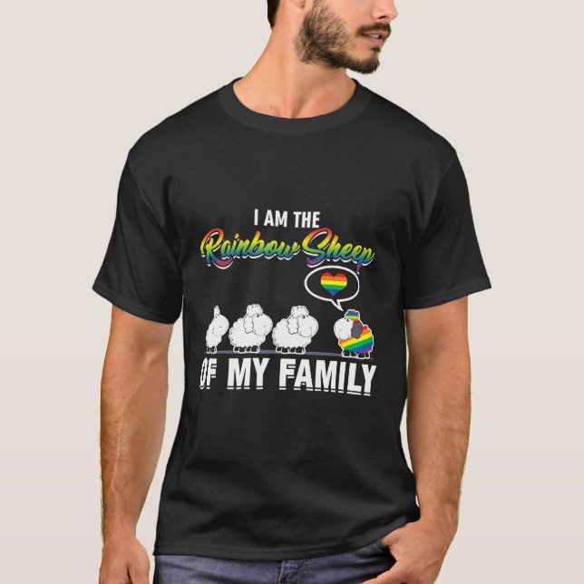 T-shirt Fierté LGBT Je Suis L'Arc En Ciel De Mon Famille L (Devant)