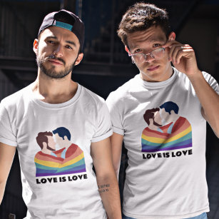T-shirt Fierté LGBT L'Amour Gay C'Est L'Amour Hommes Visag