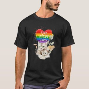 T-shirt Fierté LGBT Mama Chat Et Kitten Libre Maman Hugs 