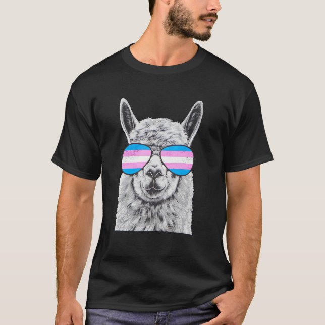 T-shirt Fierté LGBTQ Transgenre Trans Llama (Devant)