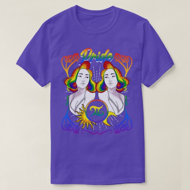 T-shirt Fierté LGBTQ Zodiac Gemini (Design devant)