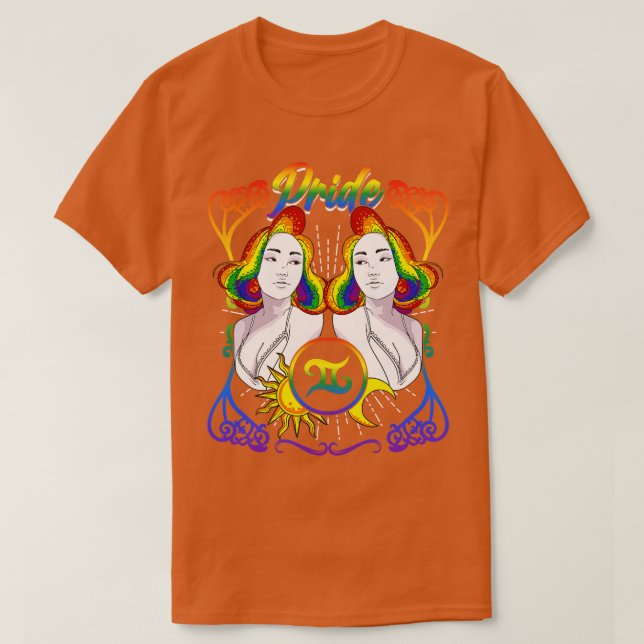 T-shirt Fierté LGBTQ Zodiac Gemini (Design devant)