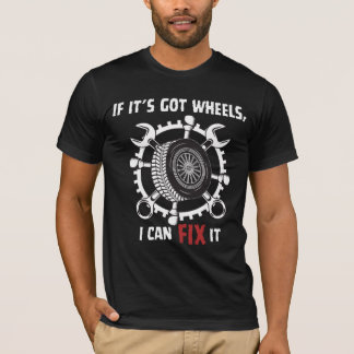 T-shirt Fierté mécanique "S'il y a des roues, je peux les 