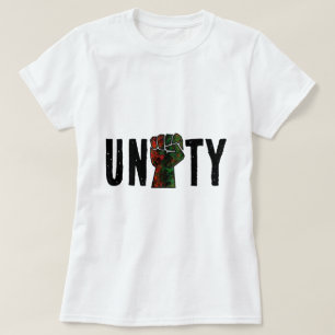 T-shirt fierté noire drapeau rouge vert poing panafricain 