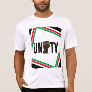 T-shirt fierté noire drapeau rouge vert poing panafricain