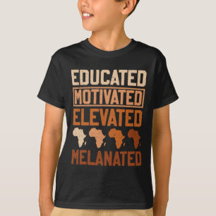 T-shirt Fierté noire éduquée motivée élevée mélanisée