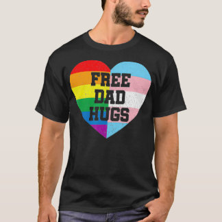 T-shirt Fierté papa Hugs LGBT Rainbow Flag Famille