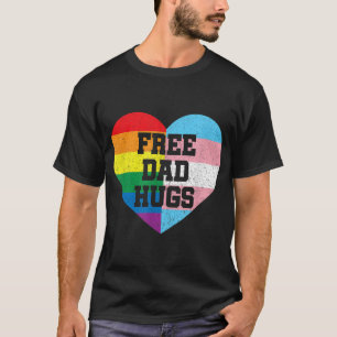 T-shirt Fierté papa Hugs LGBT Rainbow Flag Famille