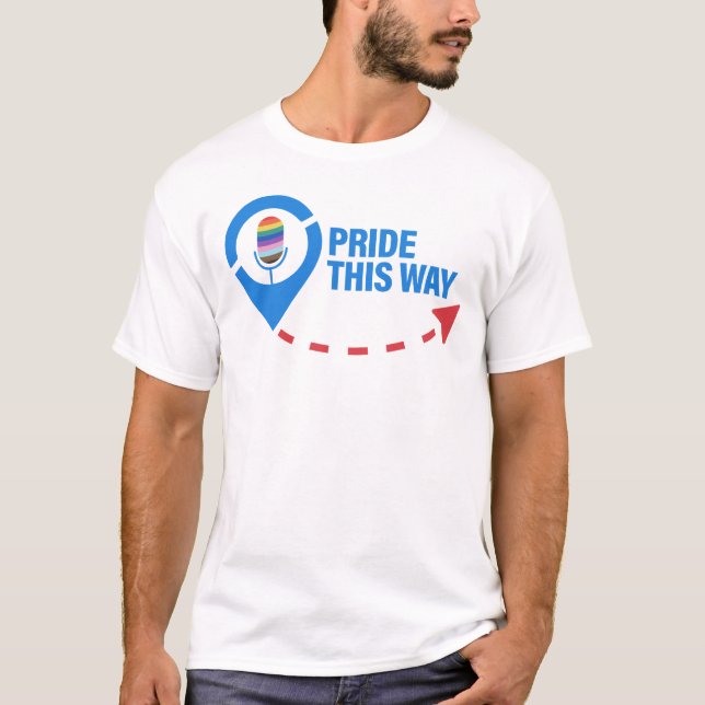 T-shirt Fierté par ici : « Servir la joie dans chaque fuse (Devant)