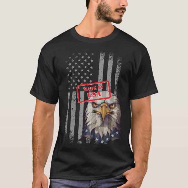 T-shirt Fierté patriotique : 'Fabriqué aux Etats-Unis' (Devant)