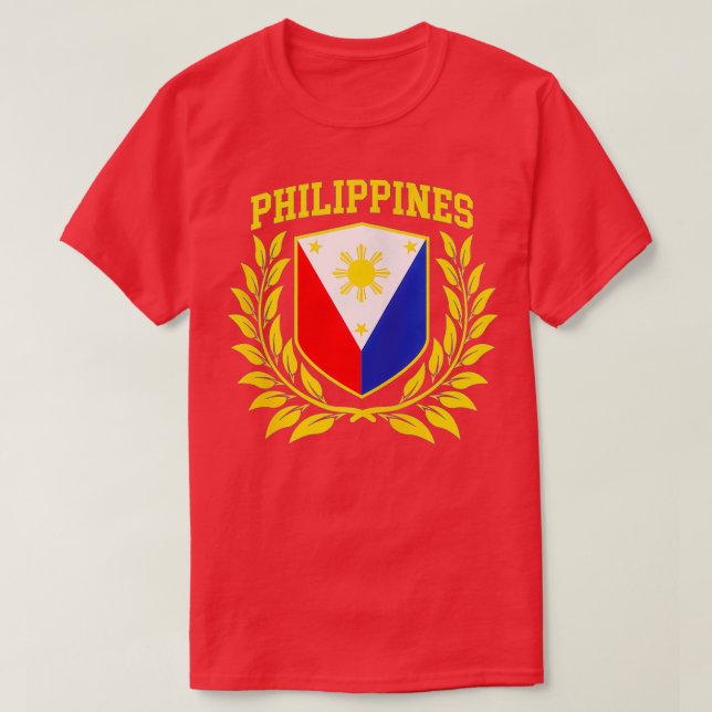 T-shirt Fierté philippine avec drapeau philippin Zip (Design devant)