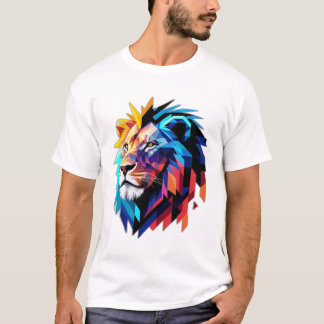 T-shirt Fierté Pixellée : Lion Géométrique