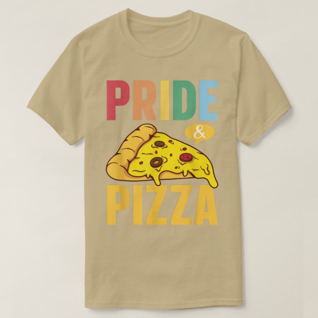 T-shirt Fierté & Pizza Gay pride LGBT drapeau arc-en-ciel  (Design devant)