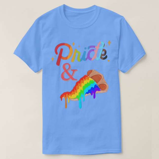 T-shirt Fierté & Pizza Lesbian Gay Rainbow Lgbt Lgbtq Funn (Design devant)