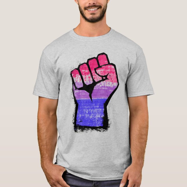 T-Shirt Fierté Poing Bisexuel (Devant)