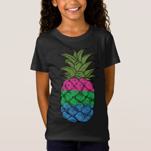 T-Shirt Fierté Polysexuelle Ananas Poly Pride Ananas Fr (Devant)