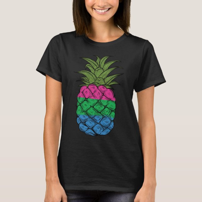 T-shirt Fierté Polysexuelle Ananas Poly Pride Ananas Fr (Devant)