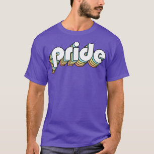 T-shirt Fierté Retro Typographie Arc-en-ciel style défraîc
