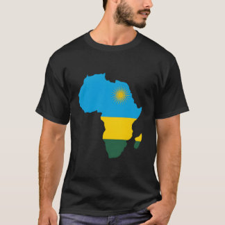 T-shirt Fierté rwandaise Drapeau Rwanda Carte Afrique