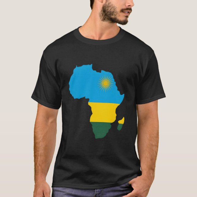 T-shirt Fierté rwandaise Drapeau Rwanda Carte Afrique (Devant)