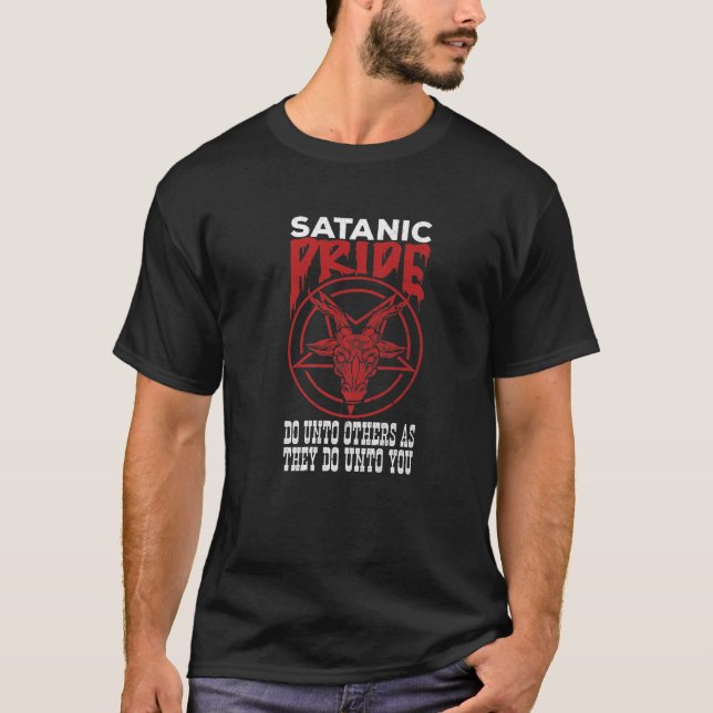 T-shirt Fierté satanique Baphomet Sceau Satan Lucifer Occu (Devant)