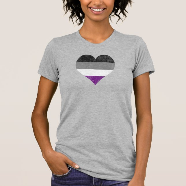 T-shirt Fierté sexuelle Coeur arc-en-ciel [ As | Demi | Gr (Devant)