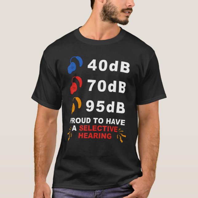 T-shirt Fierté sourde ASL 40dB 70dB 95dB Audition sélectiv (Devant)