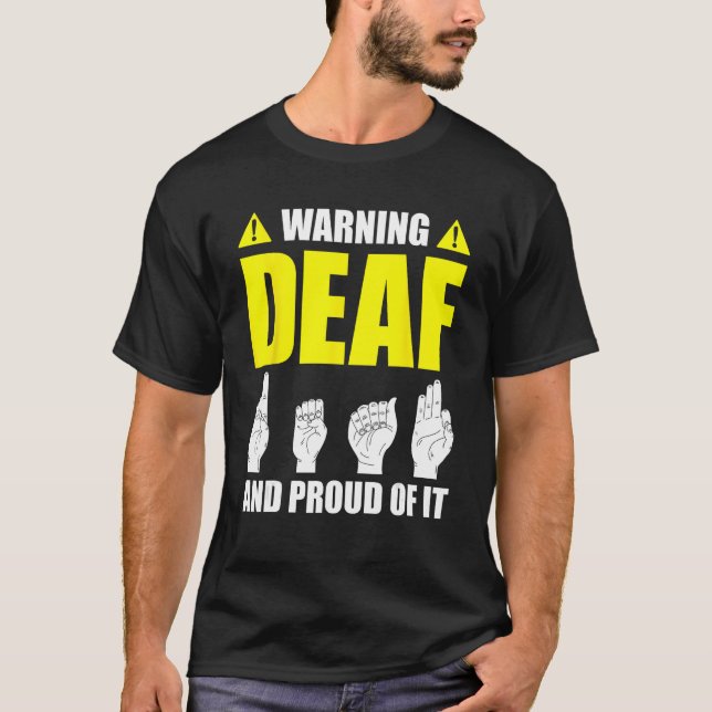 T-shirt Fierté sourde ASL Geste de la main de l'aide à l'a (Devant)
